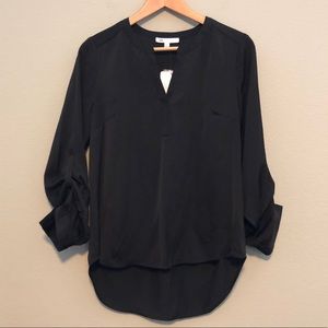 DR2 Split Neck Roll Sleeve Blouse - PS